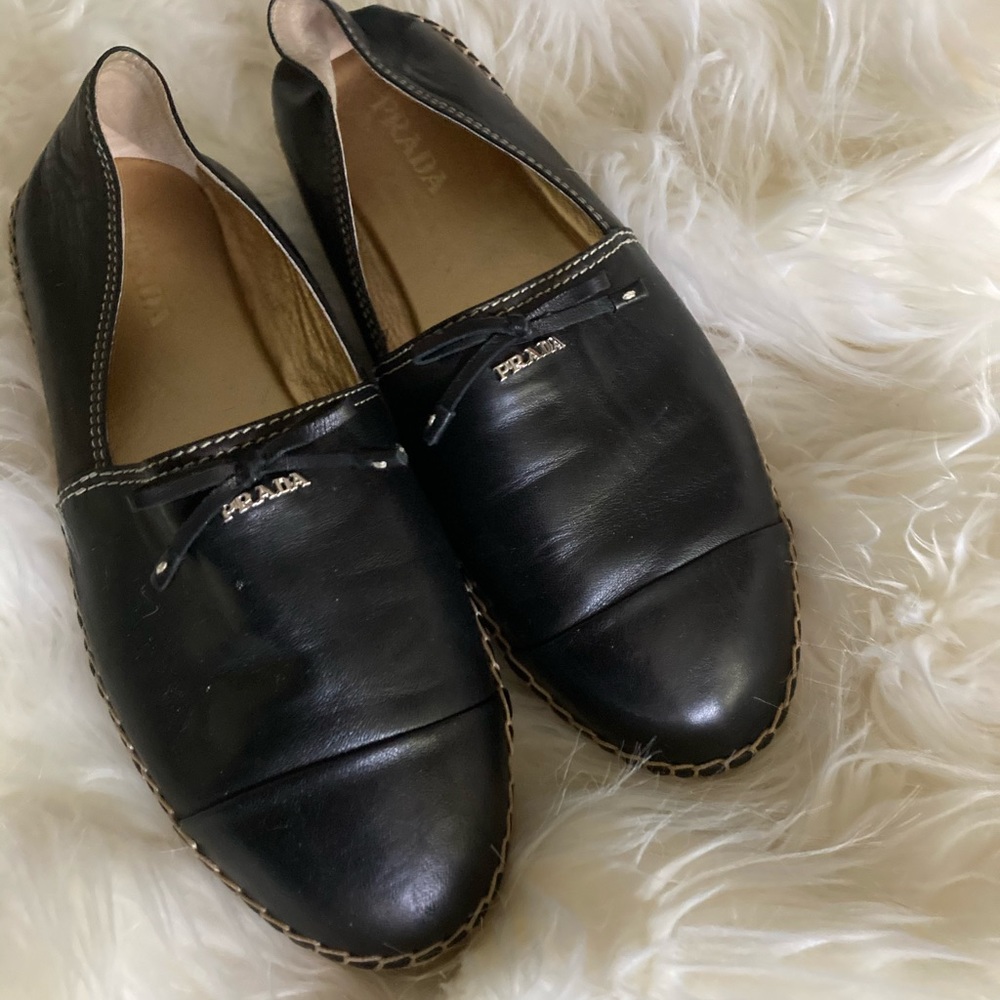 Prada Leather Espadrilles